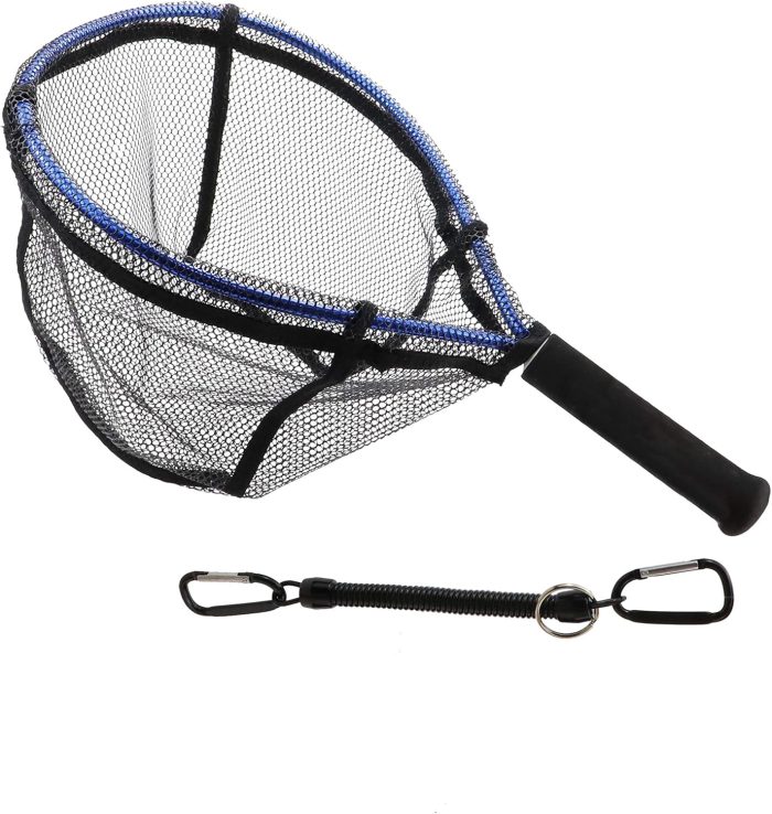 Fly Fishing Net Trout Net Kayak Fishing Net Freshwater Trout Fishing Landing Net Rubber Mesh for Catch and Release