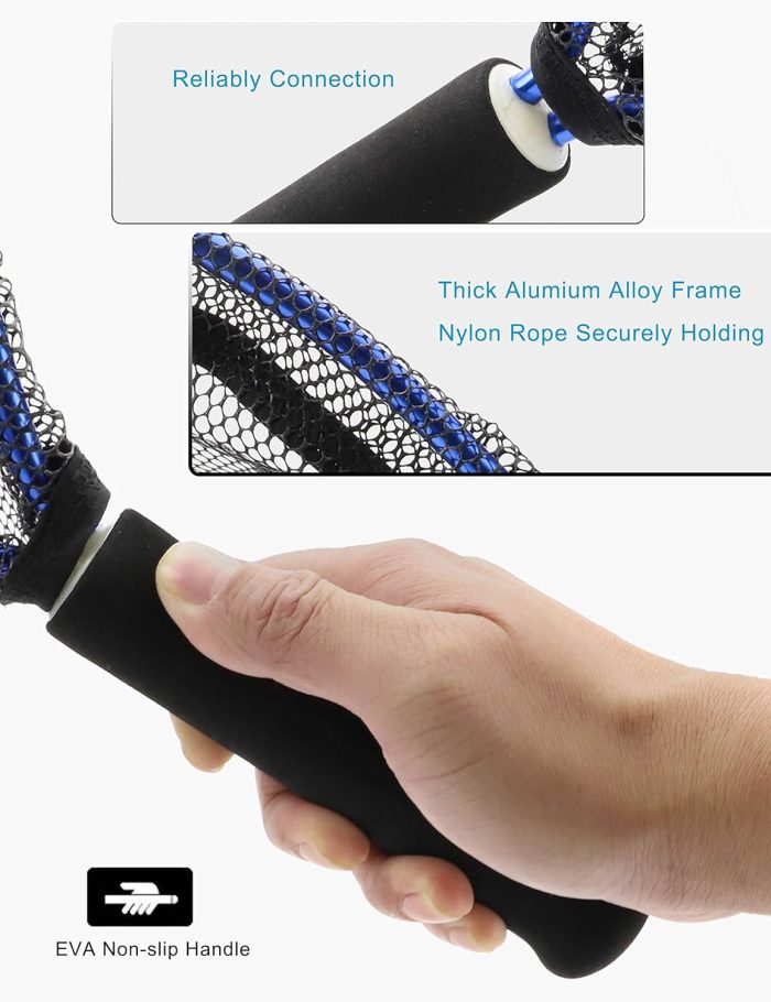 Fly Fishing Net Trout Net Kayak Fishing Net Freshwater Trout Fishing Landing Net Rubber Mesh for Catch and Release - Image 4