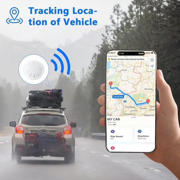Tracker Device for Vehicles,GPS Car Tracker-No Monthly Fee Car Locator Works with Find My(iOS Only), Mini Hidden Car Tracker with Magnetic Case（Black,1PCS） - Image 4
